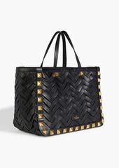 Valentino Garavani - Roman Stud woven leather tote - Black - OneSize