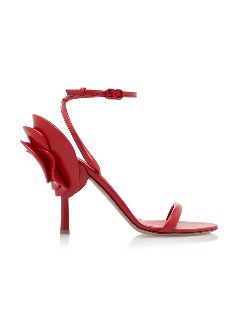 Valentino Garavani - Roserouche Leather Sandals - Red - IT 38 - Moda Operandi