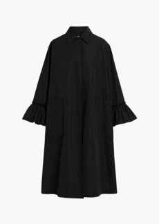 Valentino Garavani - Ruffled cotton and silk-blend coat - Black - IT 40