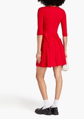 Valentino Garavani - Ruffled knitted mini dress - Red - XS