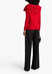 Valentino Garavani - Ruffled wool and cashmere-blend sweater - Red - L