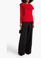 Valentino Garavani - Ruffled wool and cashmere-blend sweater - Red - L