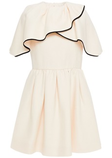 Valentino Garavani - Ruffled wool and silk-blend crepe mini dress - White - IT 38