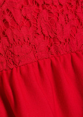 Valentino Garavani - Scalloped corded lace and wool mini dress - Red - XS