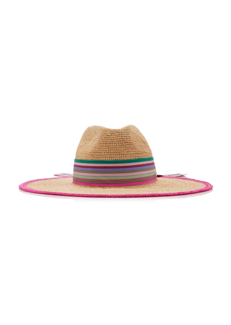 Valentino Garavani - Scarf-Detailed Raffia Sun Hat - Multi - EU 57 - Moda Operandi