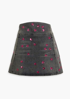 Valentino Garavani - Sequin-embellished denim mini skirt - Gray - IT 36