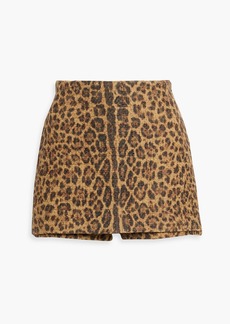 Valentino Garavani - Skirt-effect leopard-print wool and cotton-blend shorts - Animal print - IT 40