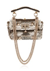 Valentino Garavani - Small Roman Stud Sequined Shoulder Bag - Gold - OS - Moda Operandi