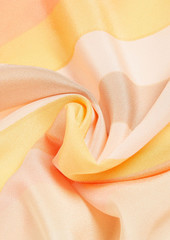 Valentino Garavani - Striped silk crepe de chine scarf - Orange - OneSize