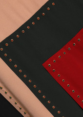 Valentino Garavani - Studded color-block silk crepe de chine mini skirt - Multicolor - IT 40