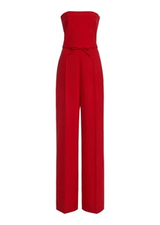 Valentino Garavani - Tailored Strapless Wool Crepe Jumpsuit - Red - IT 40 - Moda Operandi