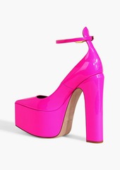 Valentino Garavani - Tan-Go patent-leather platform pumps - Pink - EU 35