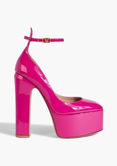 Valentino Garavani - Tan-Go 155 patent-leather platform pumps - Pink - EU 37