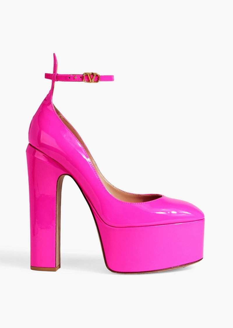 Valentino Garavani - Tan-Go patent-leather platform pumps - Pink - EU 35.5