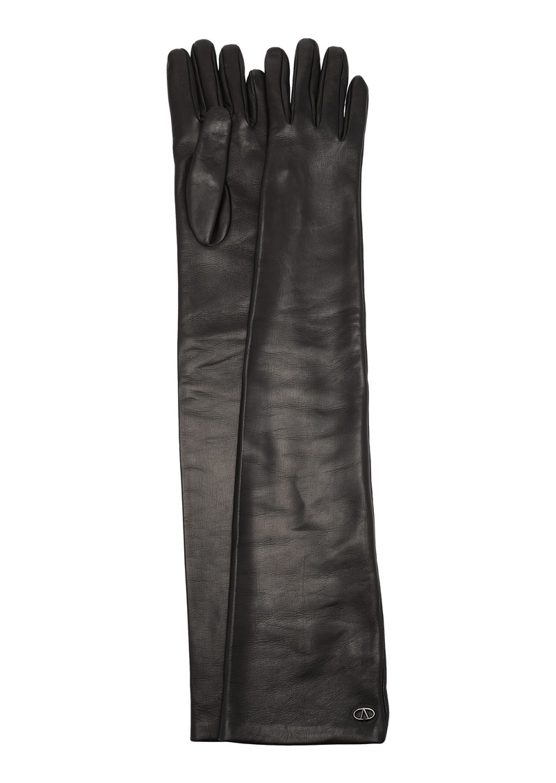 Valentino Garavani - The Bold Edition Long Leather Gloves - Black - 6.5 - Moda Operandi