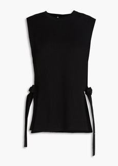 Valentino Garavani - Tie-detailed ribbed wool vest - Black - XXS