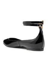 Valentino Garavani - Tiny Chain patent-leather point-toe flats - Black - EU 36.5