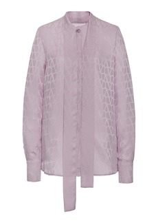 Valentino Garavani - Toile Jacquard Silk Top - Purple - IT 42 - Moda Operandi