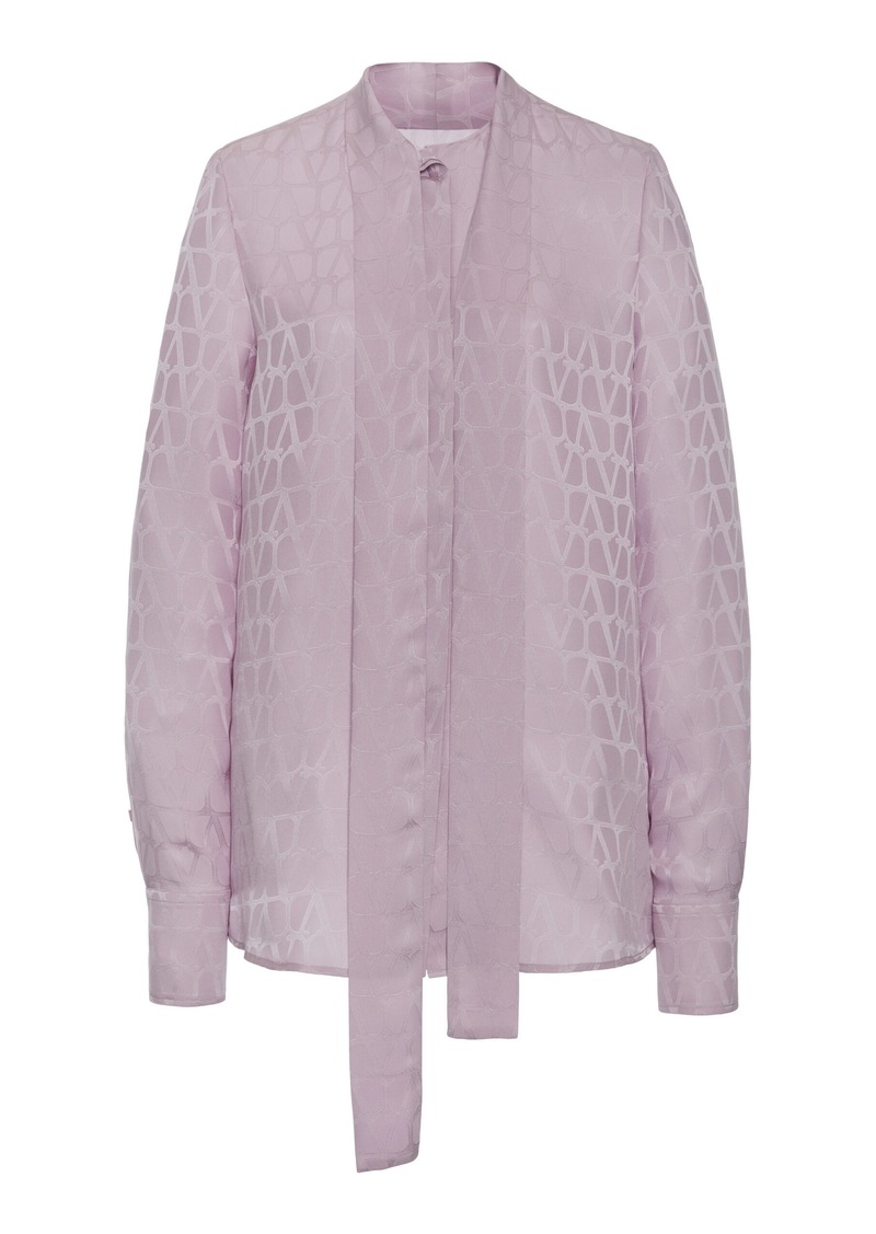 Valentino Garavani - Toile Jacquard Silk Top - Purple - IT 40 - Moda Operandi