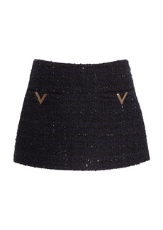 Valentino Garavani - Tweed Mini Skirt - Navy - IT 38 - Moda Operandi