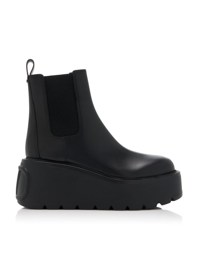 Valentino Garavani - Uniqueform Leather Ankle Boots - Black - IT 37 - Moda Operandi