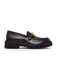 Valentino Garavani - Valentino Garavani VLogo Leather Loafers - Black - IT 40 - Moda Operandi