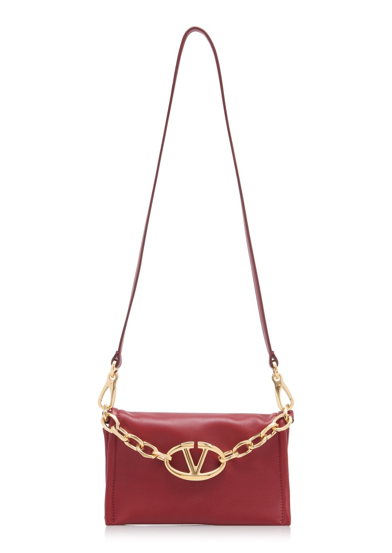 Valentino Garavani - Vlogo Chain Leather Clutch - Red - OS - Moda Operandi