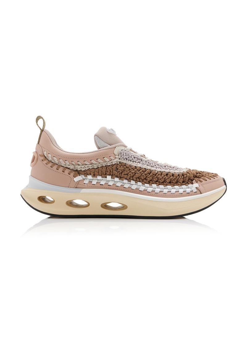 Valentino Garavani - Vlogo Easyknot Leather Sneakers - Neutral - IT 37 - Moda Operandi