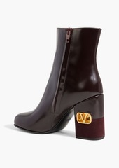 Valentino Garavani - VLOGO leather ankle boots - Purple - EU 35