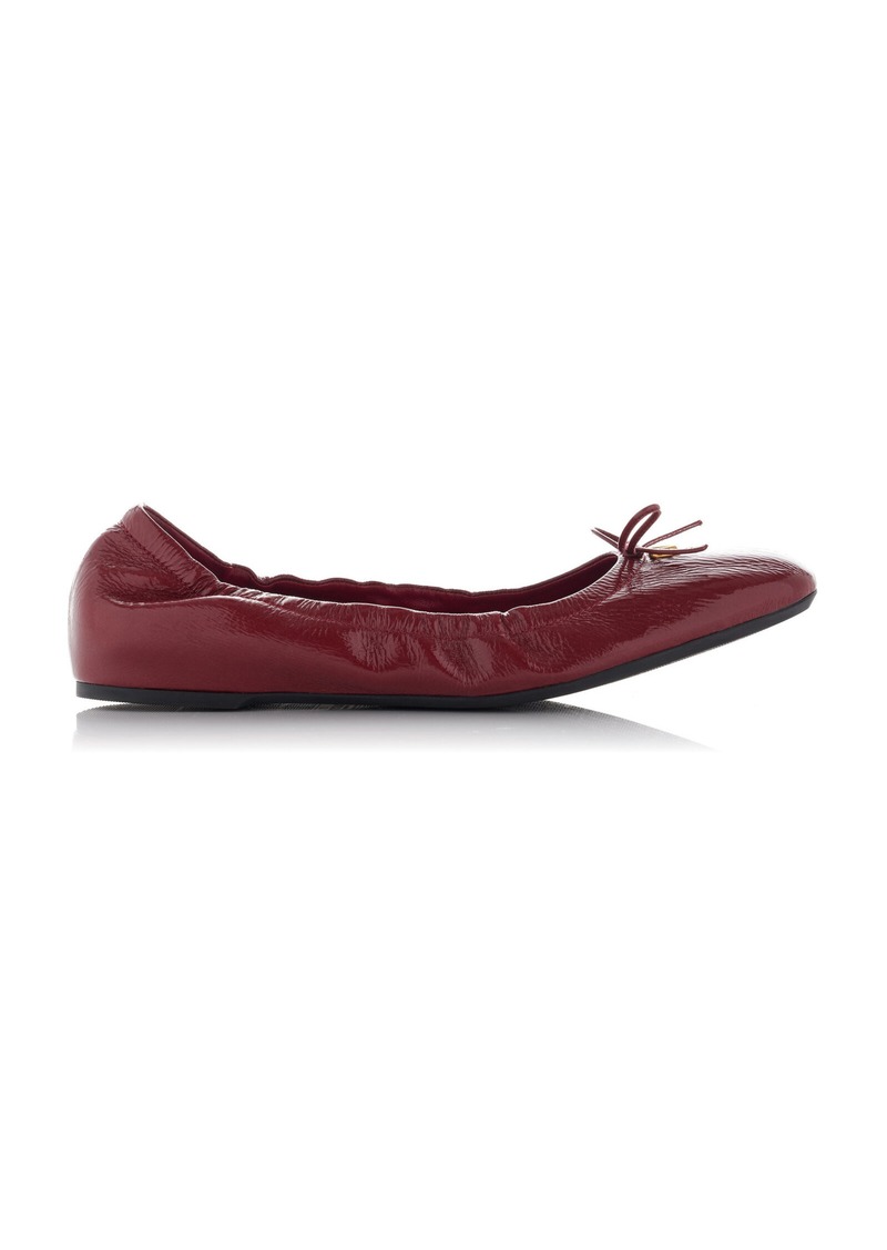 Valentino Garavani - Vlogo Leather Ballet Flats - Burgundy - IT 39.5 - Moda Operandi