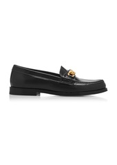 Valentino Garavani - VLogo Leather Loafers - Black - IT 38 - Moda Operandi
