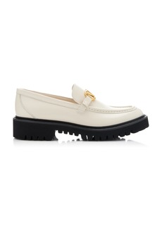 Valentino Garavani - VLogo Leather Loafers - White - IT 39 - Moda Operandi