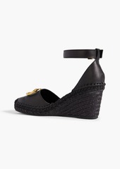 Valentino Garavani - VLOGO leather wedge espadrilles - Black - EU 36