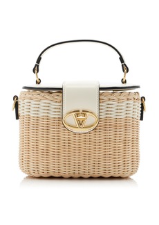 Valentino Garavani - VLogo Rattan Vanity Case - White - OS - Moda Operandi