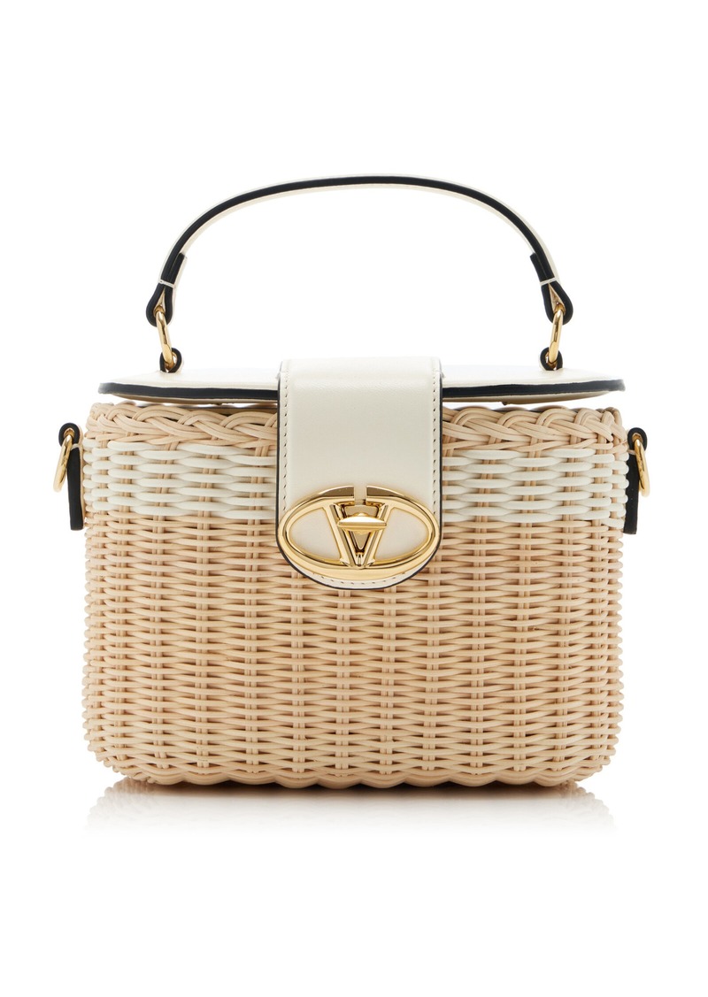 Valentino Garavani - VLogo Rattan Vanity Case - White - OS - Moda Operandi