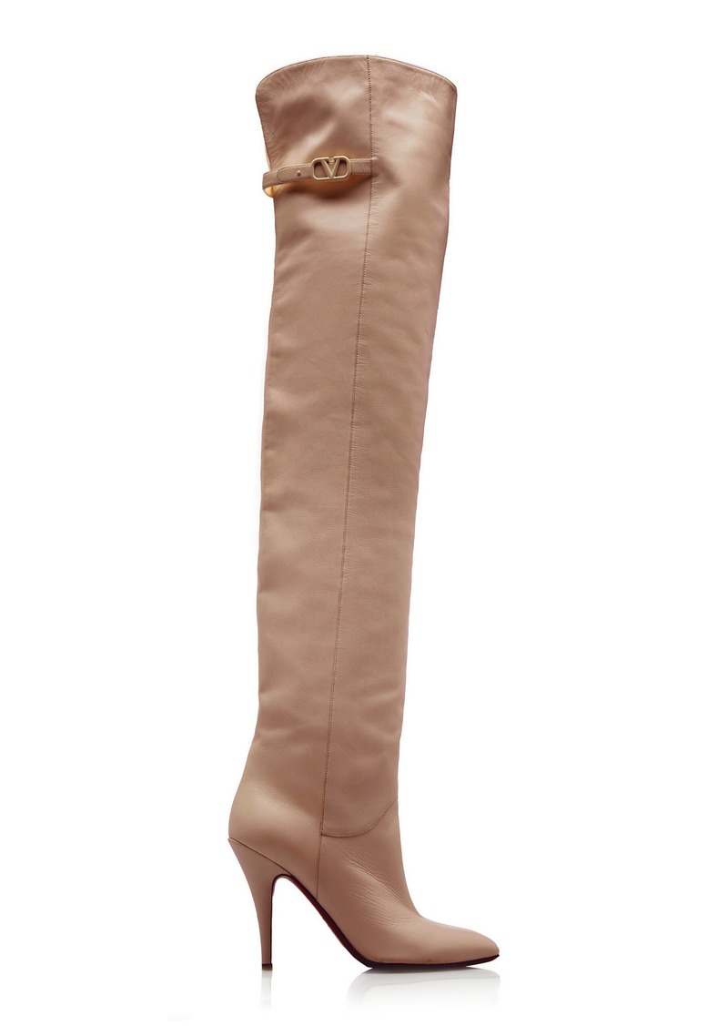 Valentino Garavani - VLogo Signature Leather Boots - Pink - IT 40 - Moda Operandi