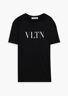 Valentino Garavani - VLTN logo-print cotton-jersey T-shirt - Black - M