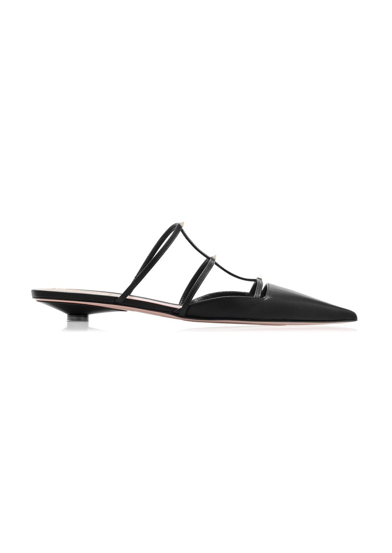 Valentino Garavani - Wispy Rockstud Leather Flats - Black - IT 36 - Moda Operandi