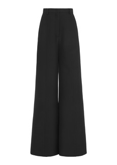 Valentino Garavani - Wool-Drill Wide-Leg Pants - Black - IT 42 - Moda Operandi