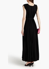 Valentino Garavani - Wrap-effect pleated silk-crepe maxi dress - Black - IT 40