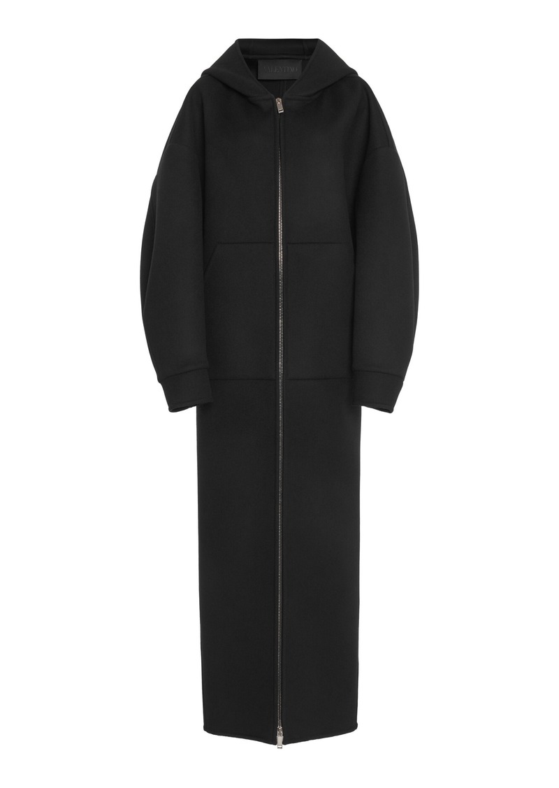 Valentino Garavani - Zip-Front Wool-Cashmere Coat - Black - IT 40 - Moda Operandi