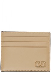 Valentino Garavani Beige VLogo Signature Card Holder