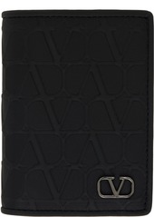 Valentino Garavani Black Embossed Card Holder