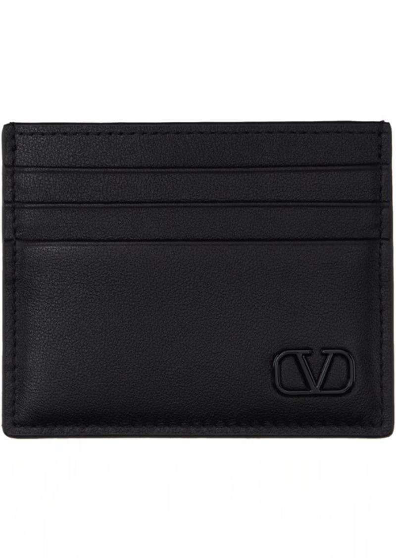 Valentino Garavani Black Mini VLogo Signature Card Holder
