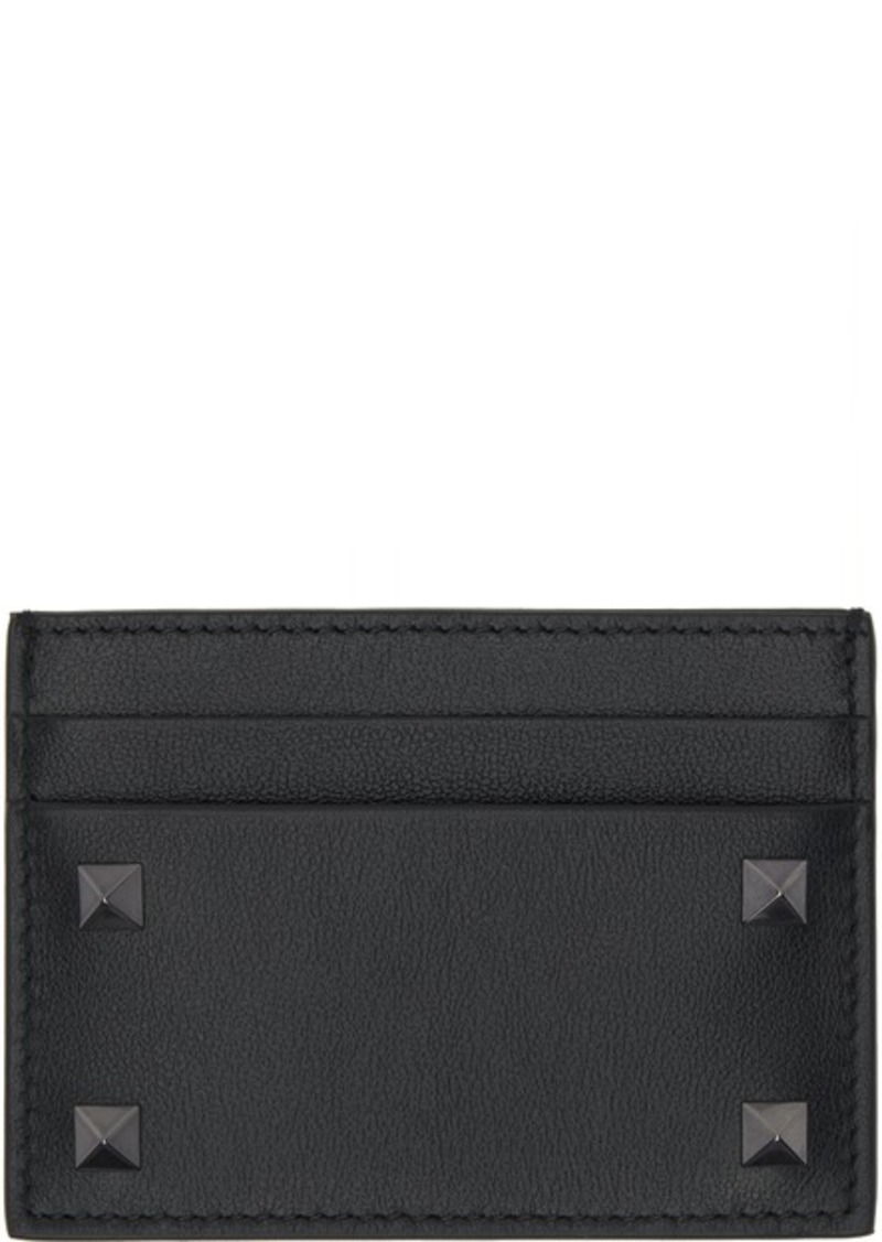 Valentino Garavani Black Rockstud Card Holder