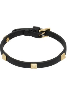 Valentino Garavani Black Rockstud Leather Bracelet