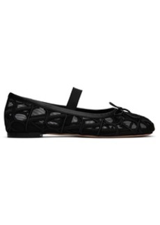 Valentino Garavani Black Toile Iconographe Ballerina Flats