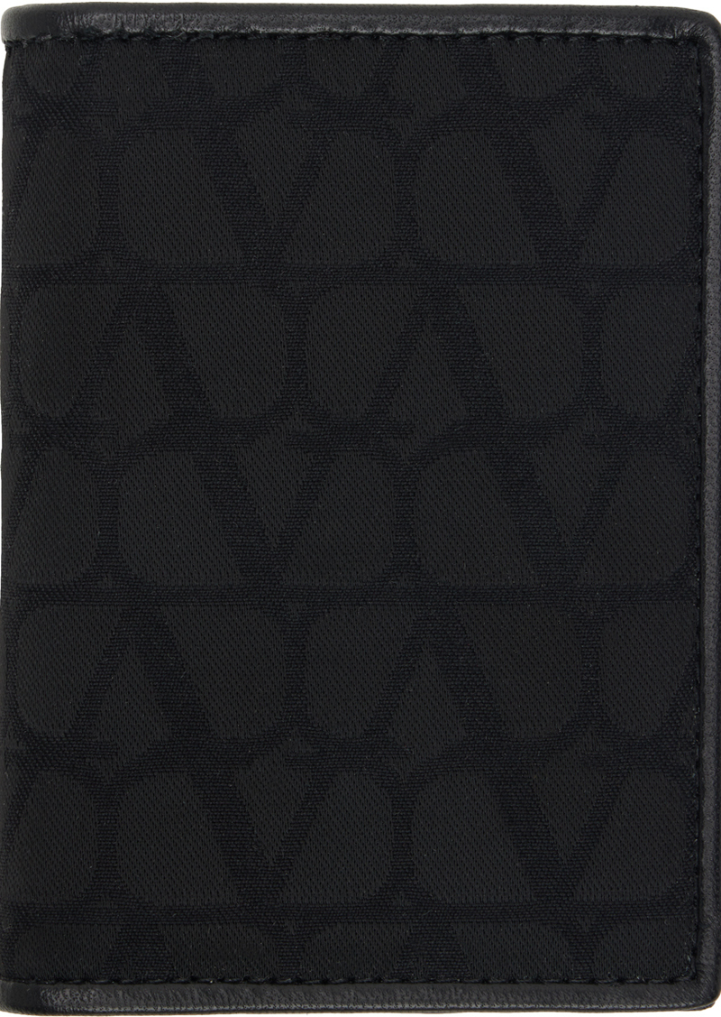 Valentino Garavani Black Toile Iconographe Wallet