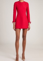 Valentino Garavani Bow Three-Quarter Sleeve Virgin Wool & Silk Dress