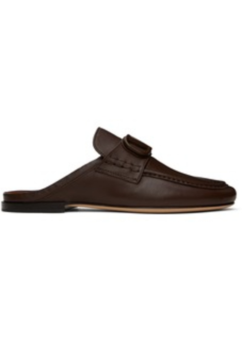 Valentino Garavani Brown VLogo Signature Slippers